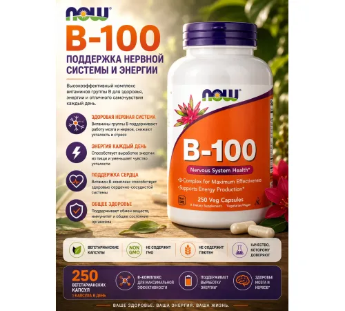 NOW B-100 Complex 250 veg caps