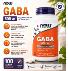 NOW GABA 500 mg 100 veg caps