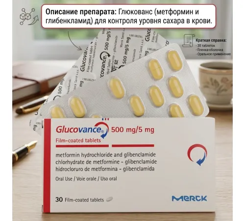 glucovance 5mg (для снижения сахара в крови)