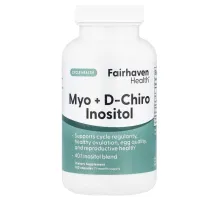Fairhaven Health, мио-инозитол и D-хиро-инозитол, 120 капсул
