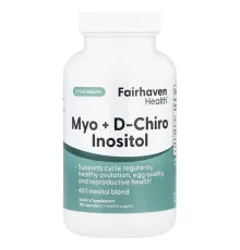Fairhaven Health, мио-инозитол и D-хиро-инозитол, 120 капсул