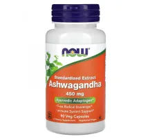 NOW Foods, ашваганда, стандартизованный экстракт, 450 мг, 90 растительных капсул