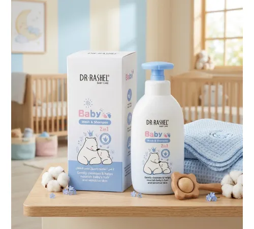 Dr Rashel Baby Wash & Shampoo 2in1 blou 300ml
