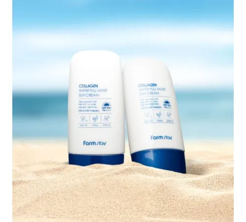 Увлажняющий солнцезащитный крем с коллагеном SPF50+/PA++++, 50 г, FarmStay