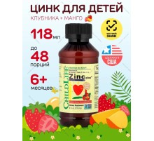 ChildLife, Essentials, Zinc Plus, цинк, натуральный вкус манго и клубники