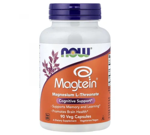 NOW Foods, Magtein®, магний, 90 растительных капсул