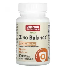Jarrow Formulas, Zinc Balance, веганская добавка, 100 растительных капсул