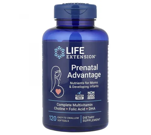 Life Extension, Women's Health, Prenatal Advantage, комплекс для беременных, 120 капсул