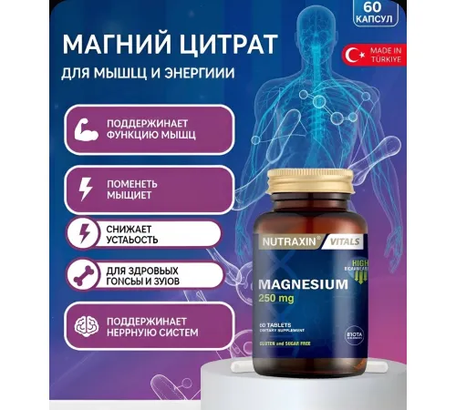 Nutraxin Magnesium 250mg 60tab