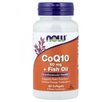 NOW Foods, коэнзим Q10 и рыбий жир, 60 капсул