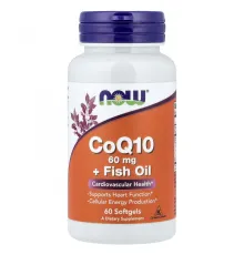 NOW Foods, коэнзим Q10 и рыбий жир, 60 капсул