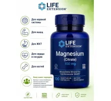 Life Extension, магний (цитрат), 100 мг, 100 вегетарианских капсул