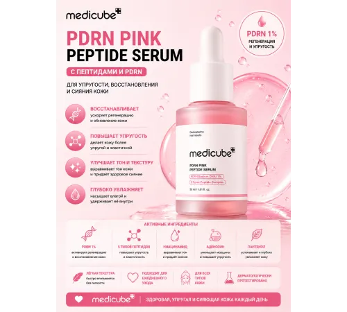 Лифтинг-сыворотка с ПДРН и пептидами medicube PDRN Pink Peptide Serum