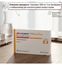Glucovance 1000mg 30tab (для снижения сахара в крови)